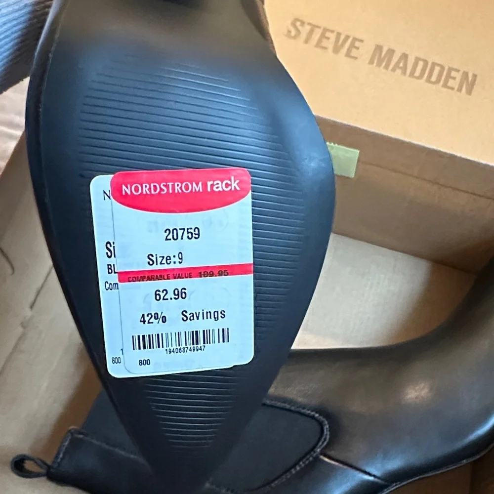 Steve Madden Black Heeled Boots - Picture 5 of 5